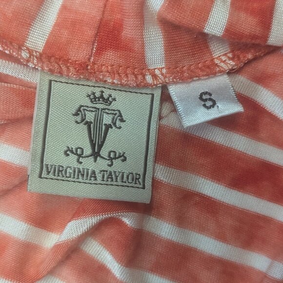 Virginia Taylor Size Small Red and White Striped Open Cardigan - Picture 6 of 14